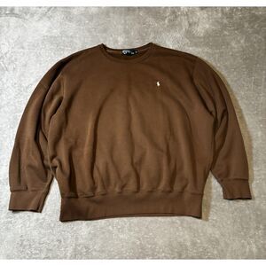 Polo Ralph Lauren Vintage Brown Crewneck Sweatshirt Embroidered Pony XL
